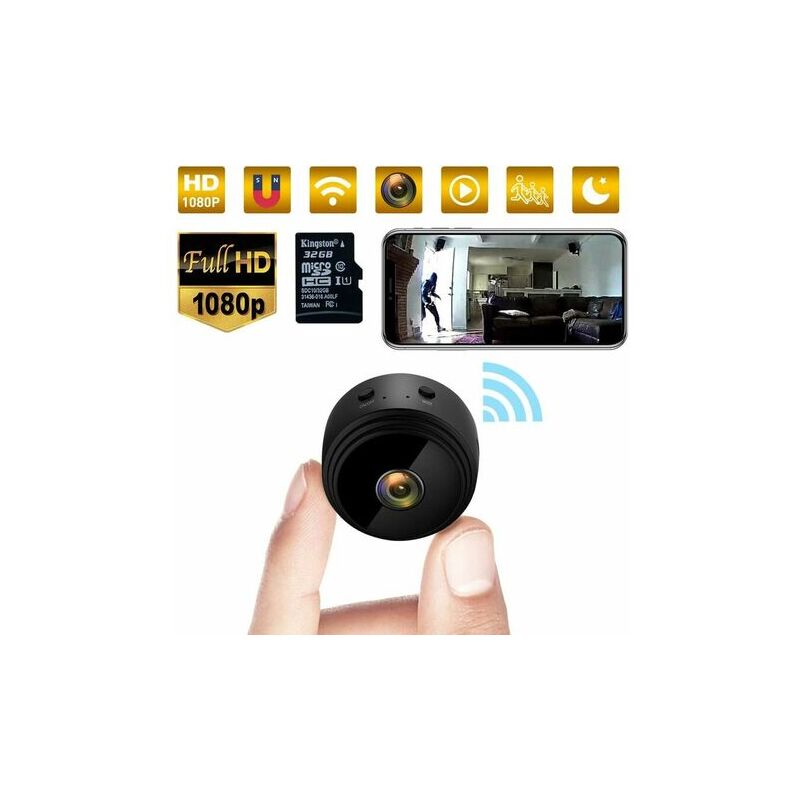 Lune - moonMini Spy, 32G 1080p WiFi Hidden Camera with Night Vision Home Security Surveillance Camera, Miniature Baby Camera and Motion Detection