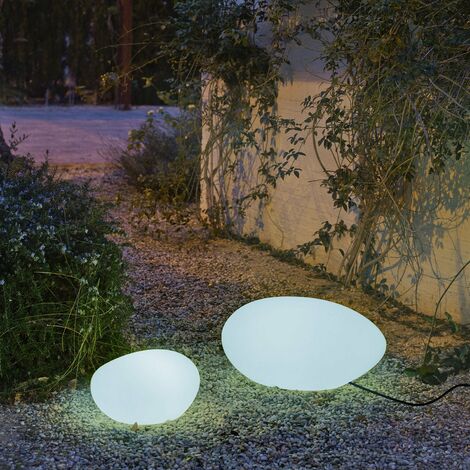 MOOVERE - Lampe décorative galets en forme de galets zen lumière blanche  froide par câble hauteur 70cm