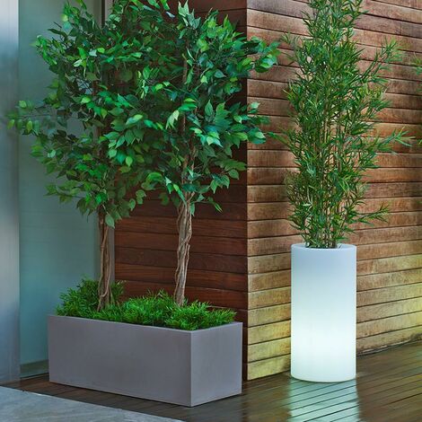 MOOVERE - Vaso luminoso rotondo 70 luce bianca fredda via cavo ø35x70cm - Bianco