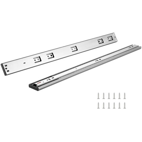 Mophorn 10 pares de rieles laterales para cajones de 609.6 mm de , rieles de acero de extensión completa para trabajo pesado, guías silenciosas de cierre suave para gabinetes y cocina con cojinetes de