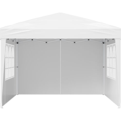 Mophorn 10 x 10 FT Pop-Up Canopy Tent with Adjustable Height, 3 Sidewalls, and 2 Ventilated Windows – Portable Outdoor Shelter for Events, Patio, Backyard, and Parking