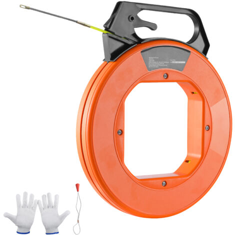 Mophorn 100 ft Fish Tape, 3/16-inch Fiberglass Wire Puller, Easy-to-Use Cable Puller Tool for Wall and Electrical Conduit, Non-Conductive Fishing Tool
