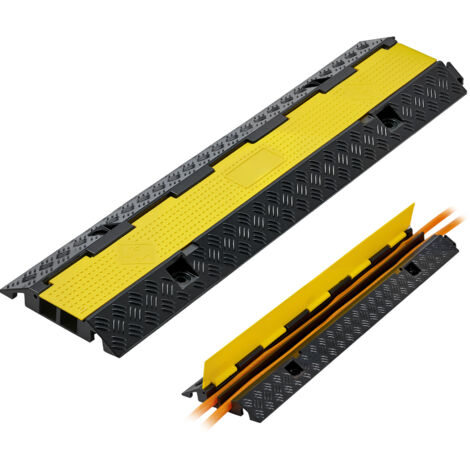 Mophorn 1005 mm Kabelbrücke, 9979 kg Tragkraft, 2-Kanal (32x31 mm) Überfahrschutz aus Gummi, Stolperschutz und Bodenabdeckung, geeignet für Schwellenbereiche, Zuhause, Büro und Lager, 1 Stück