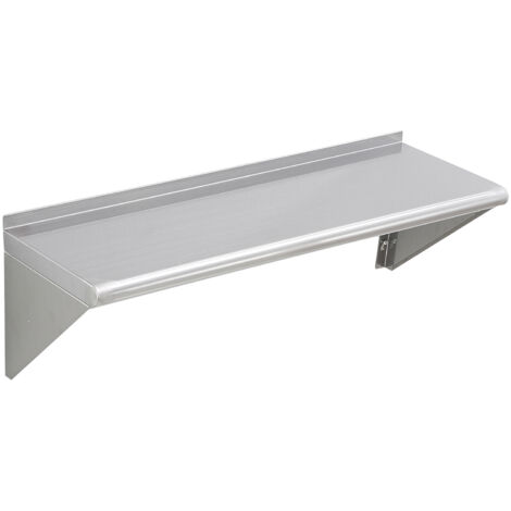 Mophorn 12" x 36" Edelstahlregal, wandmontiertes schwebendes Regal mit Halterungen, 250 lbs Tragkraft, robustes Lagerregal für Restaurant, Küche, Bar, Zuhause