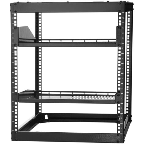 Mophorn 12U Open Frame Netzwerk-Rack, 585 mm tief, zur Wandmontage oder als freistehendes Server-Rack, 4-Pfosten-Design, mit belüfteten Ablagen und Montagematerial, geeignet für IT- und AV-Geräte