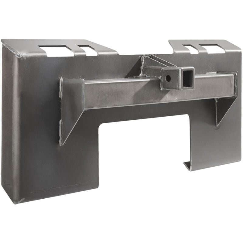 Mophorn - 1/4'Plaque d'attachement pour skid steer - Plaque de montage avec récepteur d'attelage de 2,28' et attachement rapide pour chargeur,