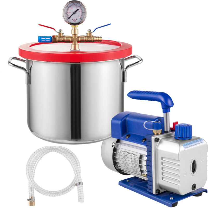 Mophorn - 1.5 Gallon 3CFM 1/4HP Chambre à vide, hvac Pompe à réfrigérant, Single Stage Rotary Vane, a/c Evacuation