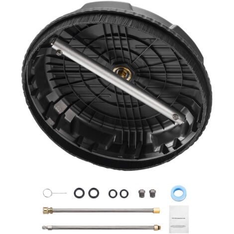 Mophorn 15" Pressure Washer Surface Cleaner, 3000 PSI Max, 4-Wheel Plastic Attachment, 1/4 Quick Connector, 2 Nozzles & Extended Wands for Driveways, Patios, Decks, Sidewalks