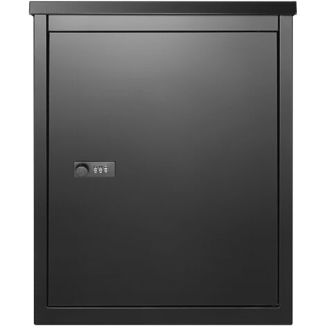 Mophorn 15,4" x 10,6" x 20,5" Paketzustellung Box für den Außenbereich, Wandmontage-Briefkasten mit Codeschloss, Diebstahlschutz, IPX3 wasserdicht, verzinkter Stahl, groß, abschließbar