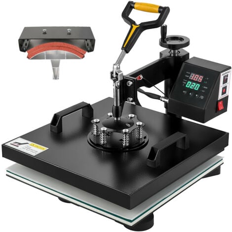 Mophorn 15x15 Inch / 38x38 cm Heat Press Maschine, 2IN1 Clamshell Sublimation Transfer Drucker, Teflon-Beschichtung, digitale präzise Wärmesteuerung, Powerpress für T-Shirts Hüte Caps, schwarz