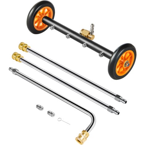 Mophorn 16" Pressure Washer Undercarriage Cleaner, 4000 PSI Max, Stainless Steel, 4 Nozzles, Adjustable Gear, 2 Extended Wands for Driveways, Patios, Decks
