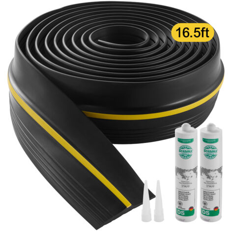 Mophorn 16,5 FT Guarnizione per soglia porta garage, universale in PVC, impermeabile, adesivo migliorato, guarnizione inferiore fai da te, nero