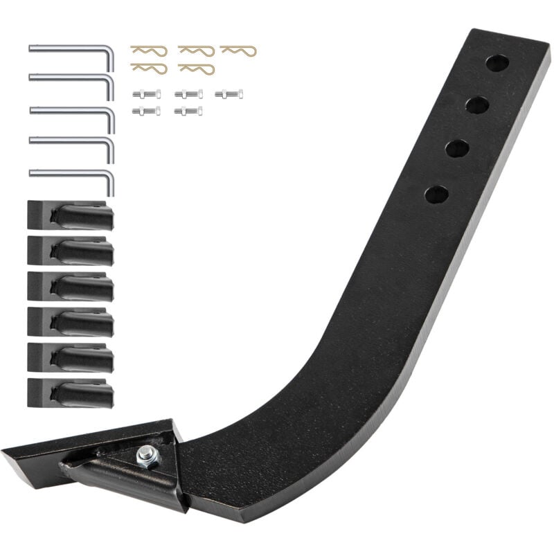 18' Boîte de lame de scie à tige 4 trous Scarificateur Ripper Tige avec dents coniques Broches réglables pour creuser le labour 5PCS - Mophorn