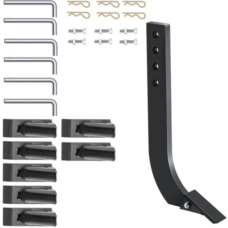 Mophorn 18" Box Blade Shank, 4-Hole Box Scraper Shank, Ripper Shank, Adjustable, Removable Tapered Teeth & Pins, 6PCS, Digging, Plowing