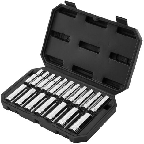 Mophorn 18-Piece Socket Set, 12.7 mm Drive, Metric Sizes 10-27 mm, Durable Tool Kit with Storage Case, Easy-to-Read Markings, Chrome-Plated CR-V Steel, Ideal for Vehicle Maintenance
