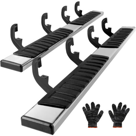 Mophorn 2 estribos de 6.5 pulgadas compatibles con Chevy Silverado 2019-2023/GMC Sierra 1500/Silverado 2020-2024/Sierra 2500/Crew Cab3500HD, barras laterales de acero inoxidable 201, carga 500 libras