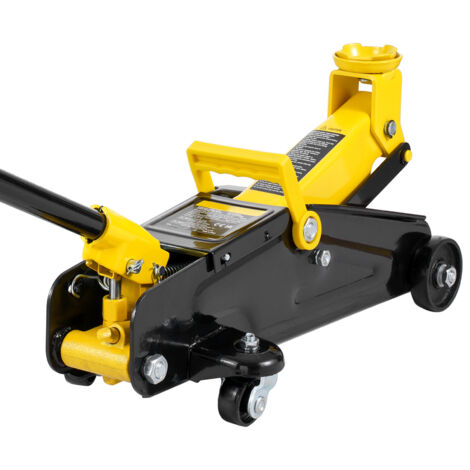 Mophorn 2 tonnellate cric a pavimento a basso profilo, cric idraulico per auto in ferro per impieghi gravosi, pompa a sollevamento rapido, intervallo di sollevamento 4,9"-13,2", giallo