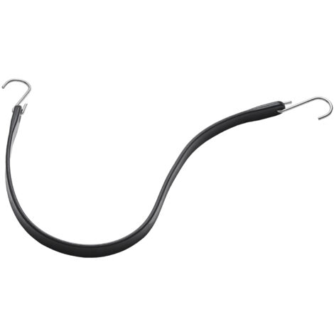 Mophorn 24 in corda elastica piatta, cinghie nere resistenti da 20 mm con ganci a S in acciaio, 10 pezzi di corda elastica elastica per carichi, teloni, camion e tende