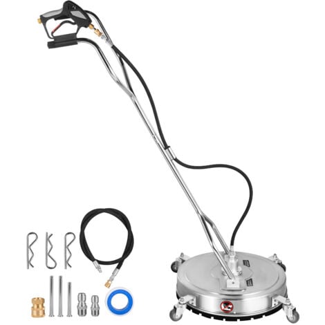 Mophorn 24'' Pressure Washer Surface Cleaner, 4000 PSI Max Pressure, Dual Nozzle for Driveways & Sidewalks, Stainless Steel Frame, Rotating Dual Handle, Wheels, 3/8'' Quick Connect