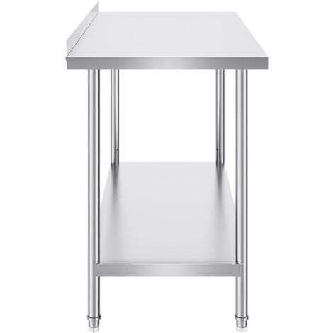 Mophorn 24 x 48 x 36 Inch Stainless Steel Work Table, Commercial Food Prep Worktable Heavy Duty Prep Worktable, Metal Work Table with Adjustable Height for Restaurant, Home and Hotel