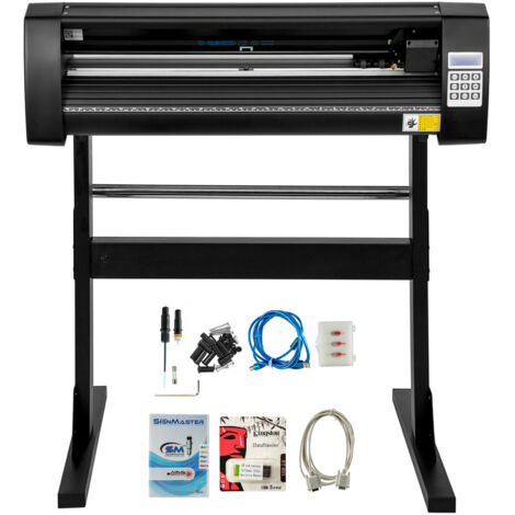 Mophorn 28 pollici macchina da taglio vinile 720mm alimentazione carta plotter con robusto supporto da pavimento nero