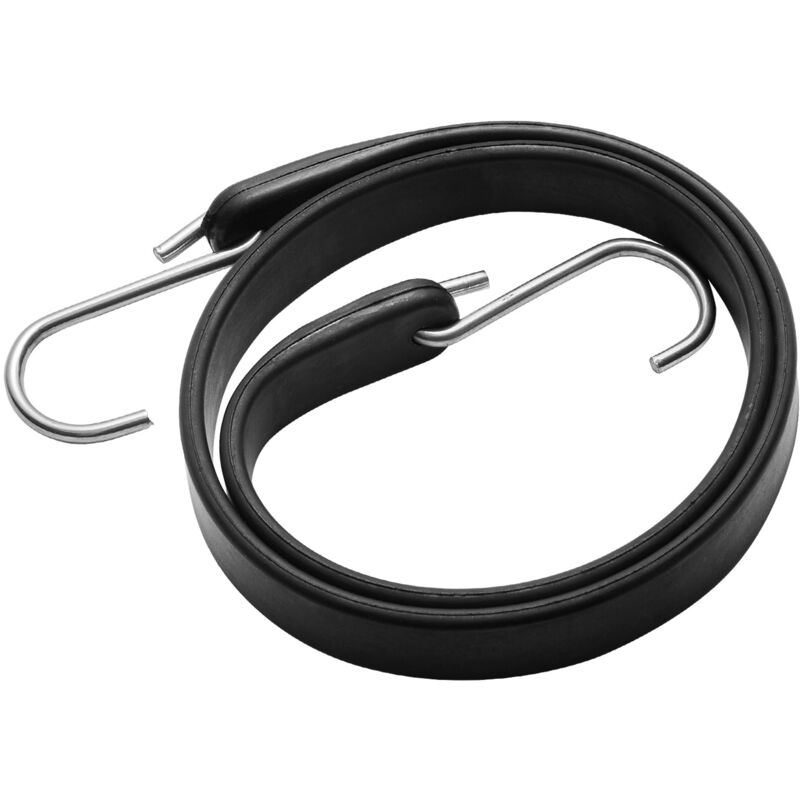 Image of Mophorn - 31 in Corda elastica piatta, 19,8 mm Cinghie nere resistenti con ganci a s in acciaio, 50 pezzi Corda elastica elastica per carichi,