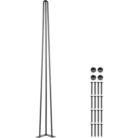 Mophorn 36" Gambe per tavolo a forcina Set di 4,capacità 880 libbre，Gambe per scrivania in acciaio al carbonio nero a 3 aste per panca,sala da pranzo,tavolini e sedie,Gambe per mobili fai da te