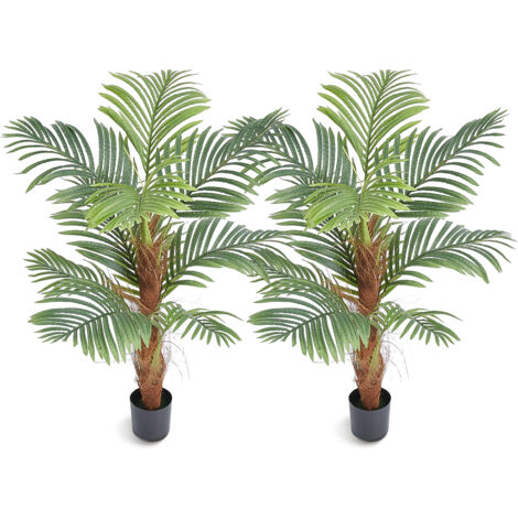 Mophorn 4 FT Artificial Palm Tree, Faux Plant with PE Material & Anti-Tip Base, Lifelike Green Fake Tree for Home, Office, Indoor & Outdoor Decor