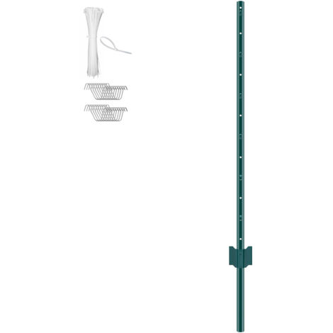 Mophorn 4-ft-T-Pfosten-Zaun, 10er-Pack robuste Metall-Stahlpfähle für Garten, Hof, Rasen, Bauernhöfe und Maschendrahtzäune im Freien, grün