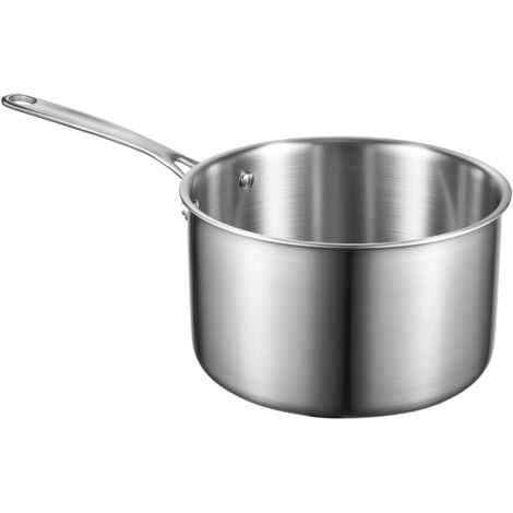 Mophorn 4 QT Stainless Steel Saucepan with Glass Lid, Versatile Nonstick Cooking Pot Featuring Ergonomic Handle, Compatible with Oven, Dishwasher, and Induction Cooker