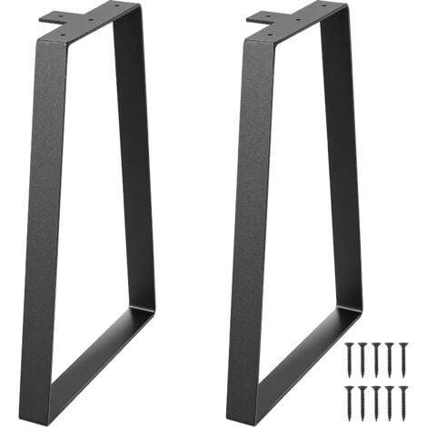 Mophorn 406.4MM Gambe da tavolo trapezoidali in acciaio, set di 2 per tavolini da caffè fai da te, scrivanie moderne, panche, comodini, carico massimo resistente 181.4KG, installazione rapida, nero