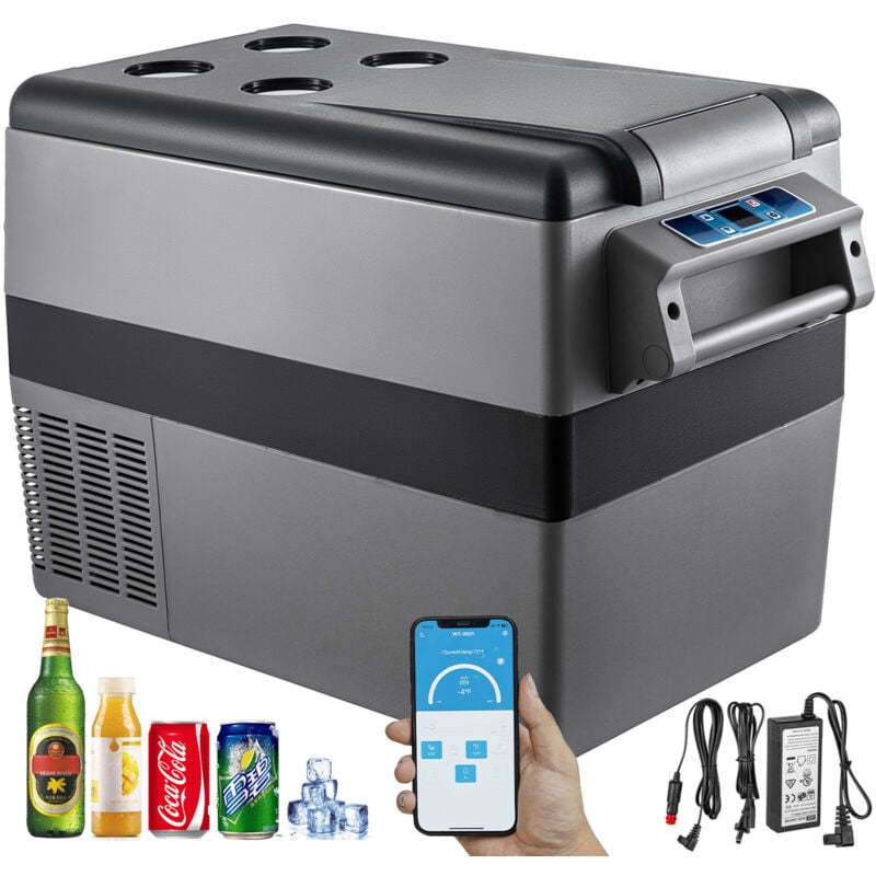 Mophorn - 45L Congélateur de voiture portable, Glaciere mini refrigerateur, Mini Frigo 45W, 12V ac/dc, pour la maison et lexterieur 69x35x46cm