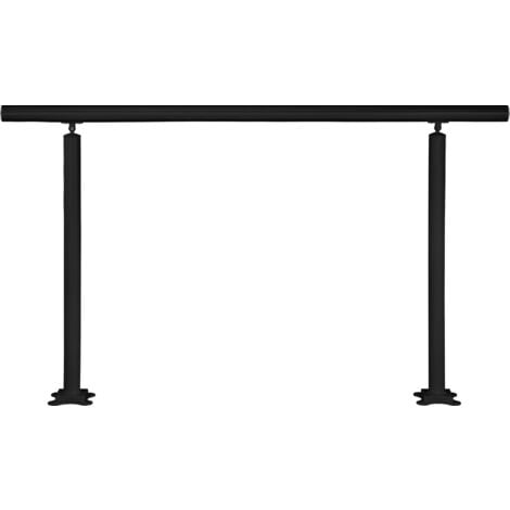 Mophorn 5 FT Stair Railing Kit, Adjustable Angle Black Aluminum Handrails for 0-5 Steps, Indoor & Outdoor, Elderly Support