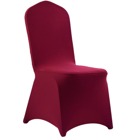 Mophorn 50er-Set Stuhlhussen aus Polyester-Spandex, waschbar und abnehmbar, ideal für Hochzeiten, Esszimmer oder Restaurants. Passend für Stühle mit den Maßen 51 x 45 x 95 cm, Farbe: Burgunderrot.