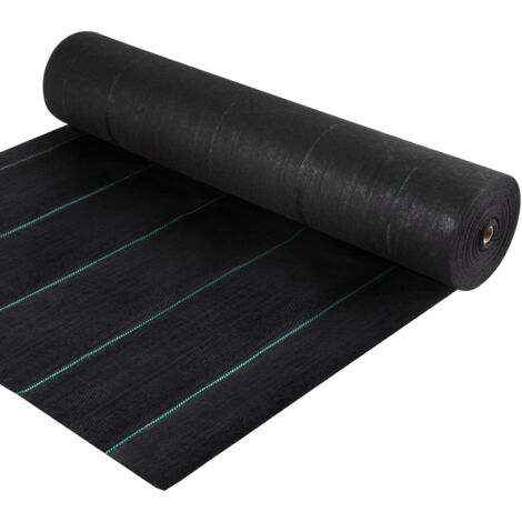 Mophorn 5.8oz Weed Barrier Landscape Fabric, 4ft x 300ft Heavy-Duty Woven Geotextile for Garden and Patio, Black Cover Mat