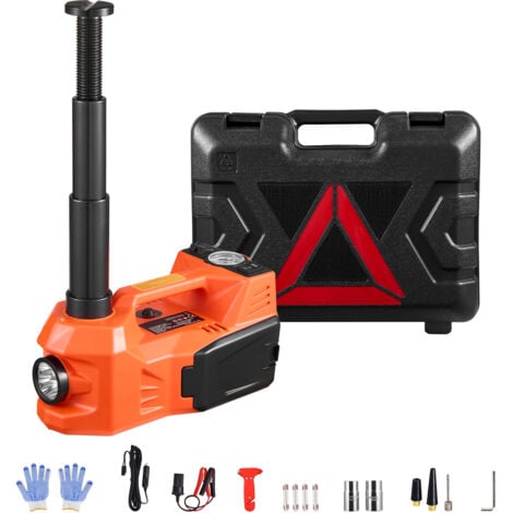 Mophorn 5T cric elettrico per auto - cric a forbice da 12 V con gonfiatore, luce LED, martello, kit portatile(capacità 11000 libbre)