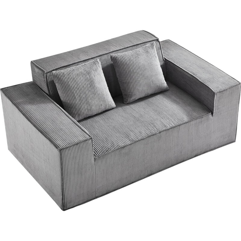 Mophorn 63-Inch 2-Seater Loveseat Sofa, Modern Corduroy Couch with Pocket Springs, Comfortable Cushions for Living Room, Bedroom, Office, or