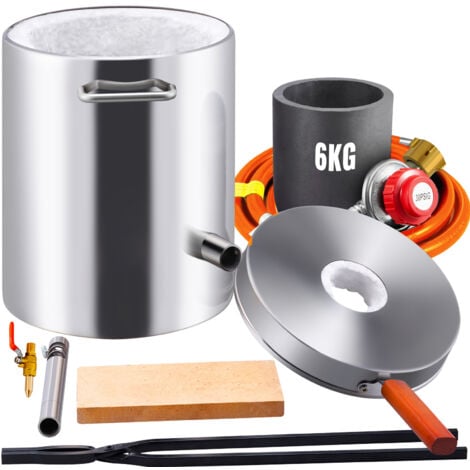 Mophorn 6KG Propane Smelting Furnace Kit Stainless Steel Melting Furnace 2700℉ (four de fusion en acier inoxydable).