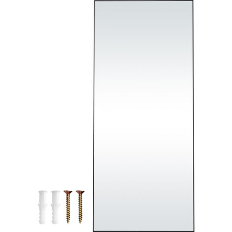 Mophorn 71'' x 31'' Ganzkörperspiegel, extragroßer rechteckiger Spiegel, stehend/hängend/lehnend, gehärtetes Glas und Rahmen aus Aluminiumlegierung, für Schlafzimmer/Wohnzimmer, 0 Volt, schwarz