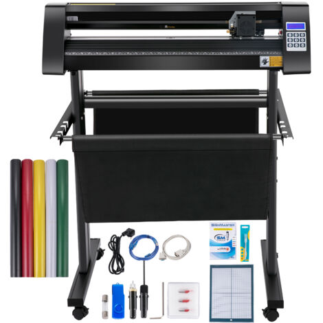 Mophorn 720 mm Vinylschneider, LED-Bildschirmplotter mit halbautomatischem optischem Auge, kompatibel mit SignMaster-Software, Windows-System, inklusive Ständer