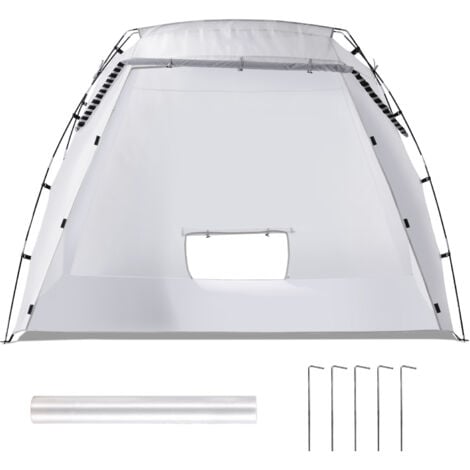 Mophorn 7.5x5.2x5.2ft Portable Spray Paint Shelter with Built-In Floor & Mesh Screen, Foldable Pop-Up Paint Tent for Furniture & Large DIY Projects