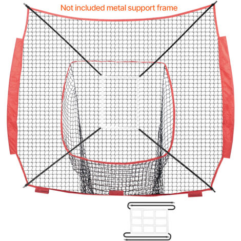 Mophorn 7x7 ft Baseball-Softball-Übungsnetz, tragbares Schlag- und Pitching-Trainingsgerät, Backstop-Ausrüstung mit Strike Zone, 220 V, 100 W, strapazierfähiges Nylon, schwarz