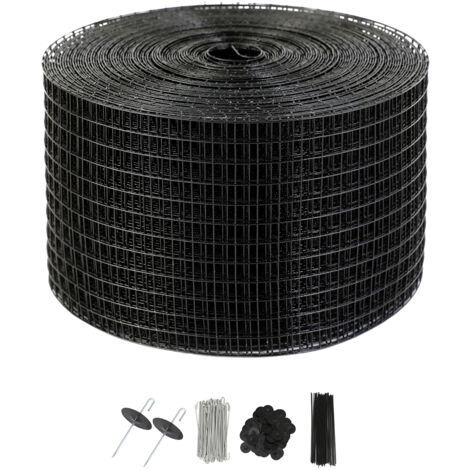 Mophorn 8 Zoll x 100 Fuß Solarpanel-Vogelschutz- und Tierschutzset. 70 Befestigungselemente. Rostfreie PVC-Beschichtung. 1/2 Zoll Drahtrollengeflecht.