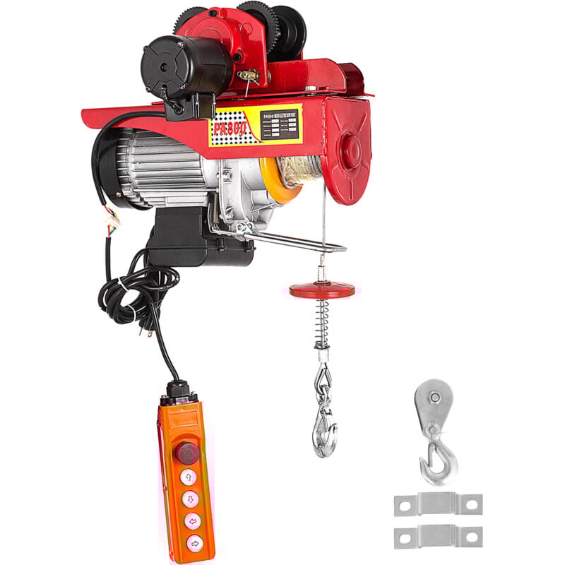 Image of 800Kg paranco elettrico 1300W verricello doppio 12M/40Ft portapallet in acciaio carrello elevatore garage paranco - Mophorn