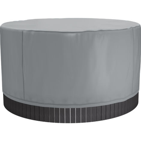 Mophorn Abdeckung für Whirlpool (200 x 200 x 85 cm), wetterfest und wasserdicht, Staubschutz aus strapazierfähigem Oxford-Gewebe mit 950 N Reißfestigkeit, staubdicht für Badewannen, grau und rund