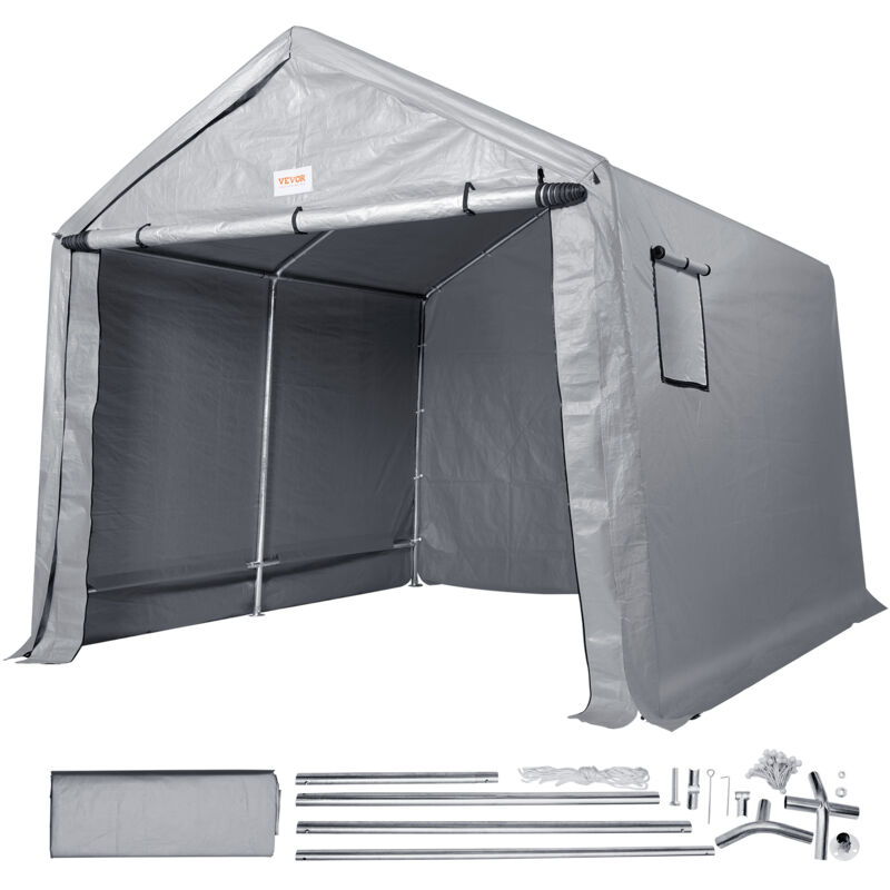 Mophorn - vevor Abri de Jardin, Tente de Rangement Garage Exterieur 243,8x426,7x231,6 cm Toutes Saisons avec Porte a Fermeture Eclair Enroulable,