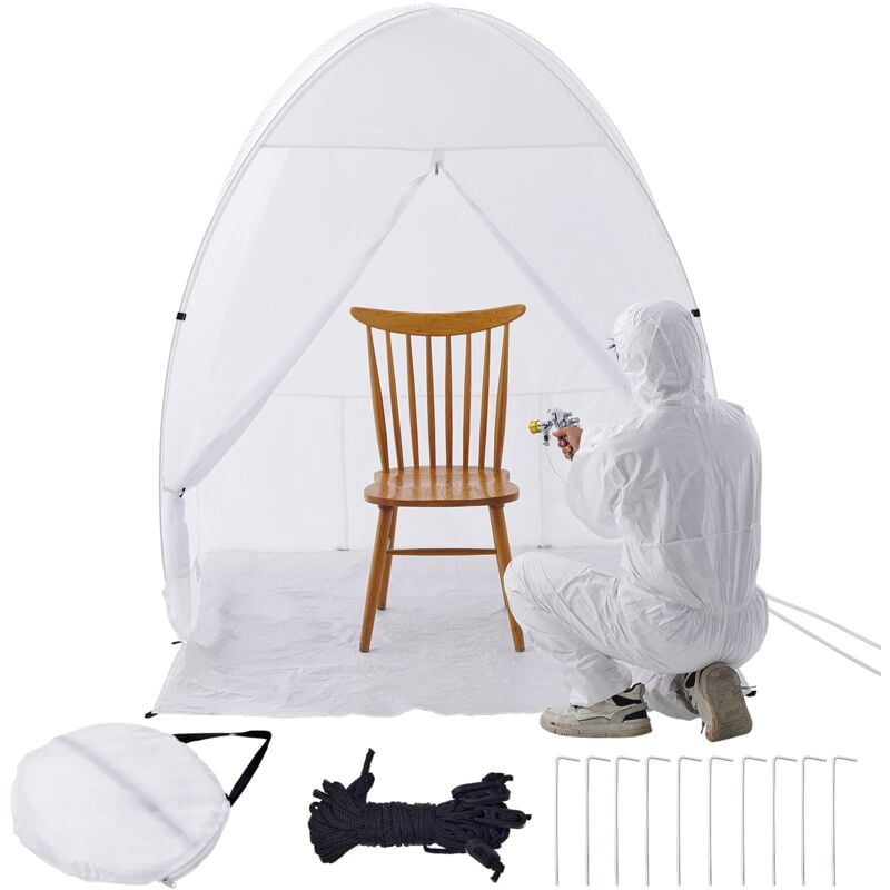 Abri de peinture en aérosol, tente escamotable 60 x 60 x 70 pouces, plancher intégré, fenêtre d'échappement, sac de rangement, cabine pliable pour