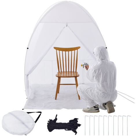 Mophorn Abri de peinture en aérosol, tente escamotable 60 x 60 x 70 pouces, plancher intégré, fenêtre d'échappement, sac de rangement, cabine pliable pour meubles et projets DIY