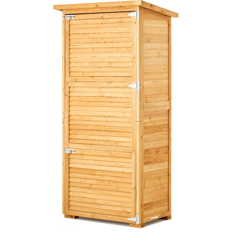 Abri de rangement extérieur - Grande armoire en bois pour patio, cour et jardin, 31,5 x 63,8 pouces - Mophorn
