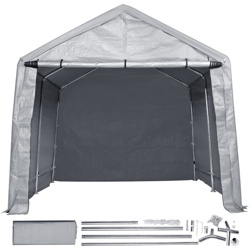 Mophorn - Abri portable 10 x 10 x 8,5 pieds, tente de rangement extérieure robuste avec porte à fermeture éclair enroulable et fenêtres ventilées